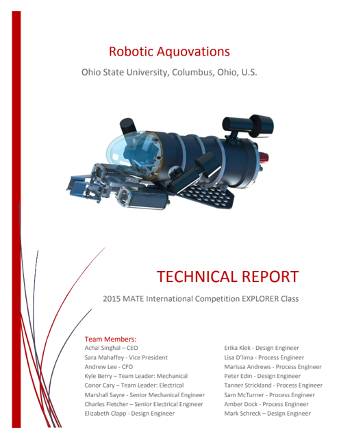 ROV technical report · MATE Journal Paper